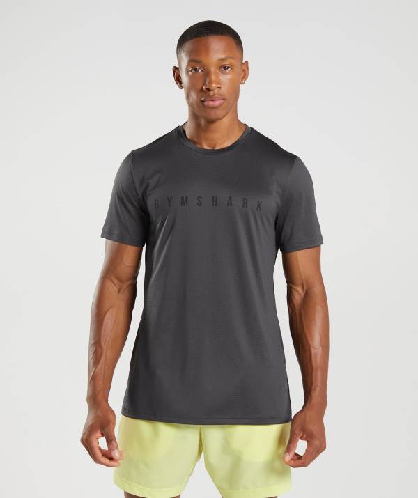 Panske Tricka Gymshark Sport Stripe Čierne Siva | OS5492168